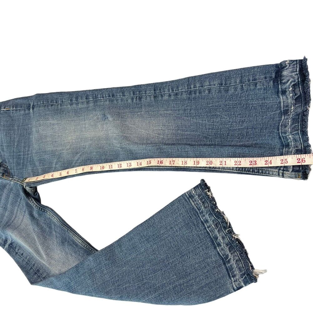 Zara Premium Denim Women's Size 2 Raw Hem Stitch Detail Jeans Mid Rise - Picture 15 of 16